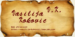 Vasilija Koković vizit kartica